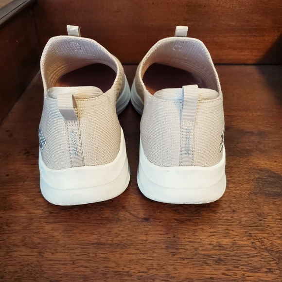 Skechers Light Beige Slip-On Sneakers, Size 9M - Picture 3 of 6